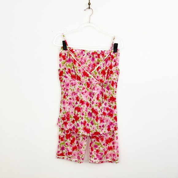 Morgan Taylor Intimates Pink Floral Capri Pajama Set - Picture 2 of 5